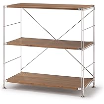 Amazon｜無印良品 ステンレスユニットシェルフ ウォールナット材棚